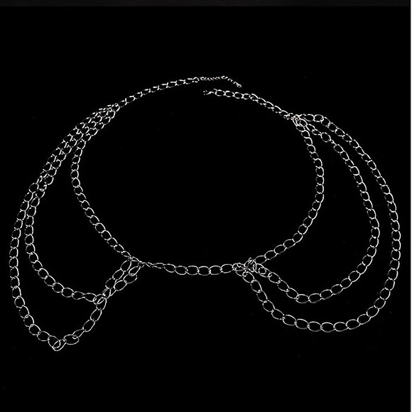 Silver metal belly belt chain - Picture 7 of 9
